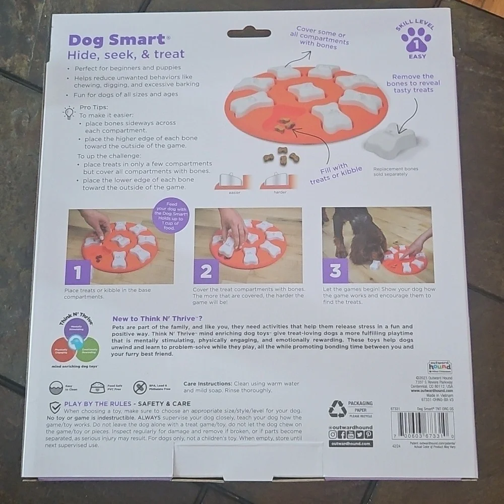 Outward Hound Dog Smart Orange and White Level 1 Puzzle NIB